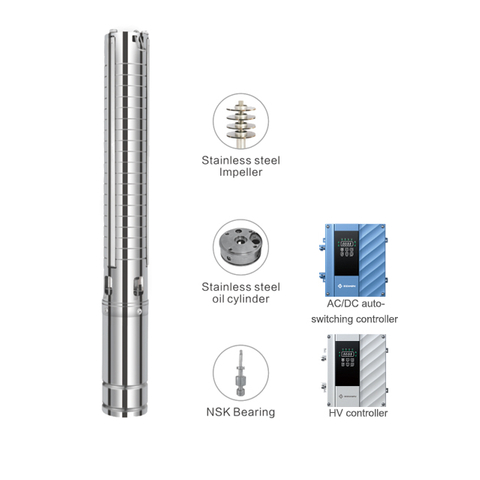 Bürstenlose 3-Zoll-AC/DC-Hybrid-Solar-Tauchbohrlochpumpe (3ESC-A/D)